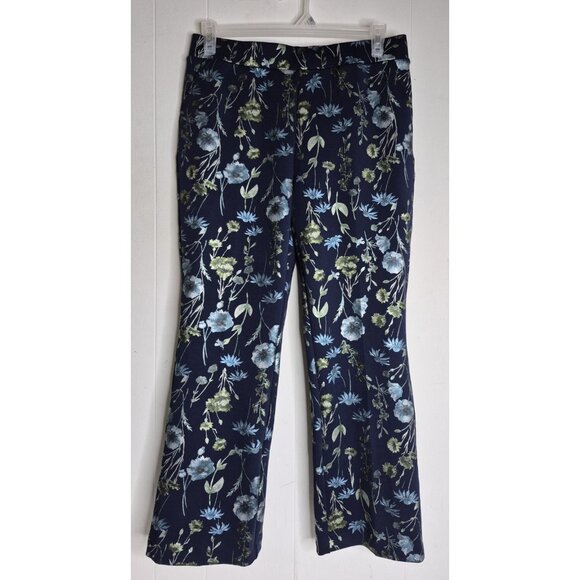 Isaac Mizrahi New York Floral High-Waisted Bootcut Pants Women's Size M Petite - Picture 1 of 8